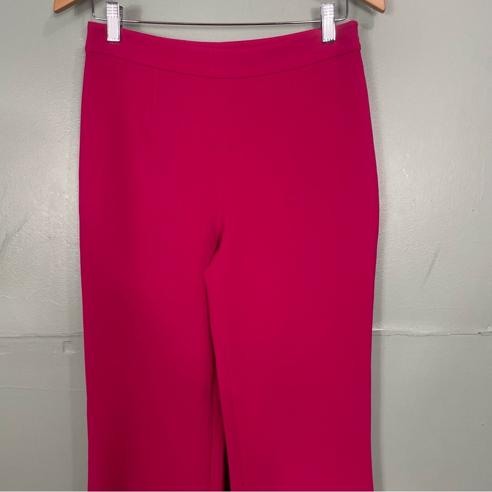 Diane Von Furstenberg Joan Wide Leg Pants Trouser Fuchsia Pink Flare Women Sz 6 - Picture 3 of 11